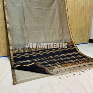Maheshwari Handwoven Pallu Rewa Border Saree