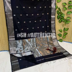 Maheshwari Silver Lotus Buti Saree