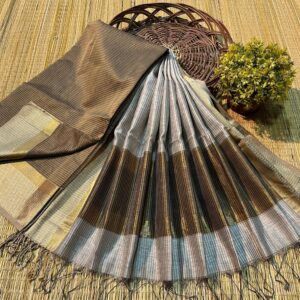 Maheshwari Shirin Rasta Border Top & Dupatta Dress Material